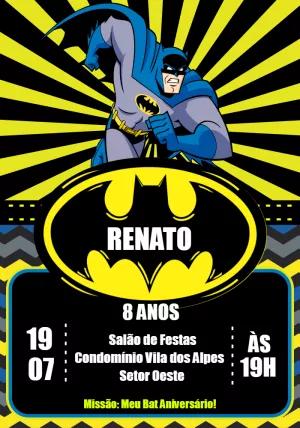 Convite de Aniversário Batman Editável Online