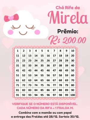 Chá Rifa Chuva de Amor com Nuvem Fofa para Editar Online
