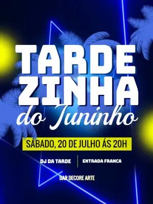 Convite de Aniversário Tardezinha Neon para Editar Online