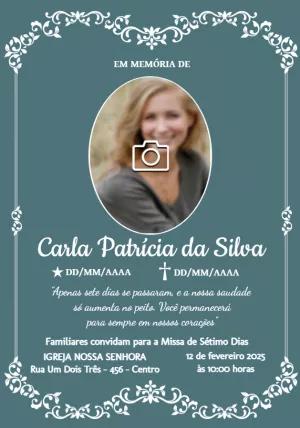 Convite Missa de Sétimo Dia com Foto para Editar Online