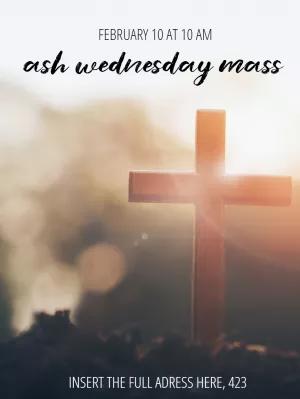 Ash Wednesday Mass Invitation Template to Edit Online