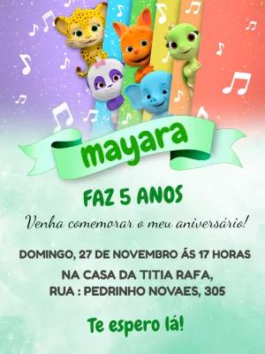 Convite Aniversário Festa das Palavras com Personagens para Editar