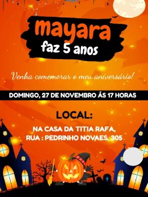 Convite de Aniversário Halloween Assustador para Editar Online