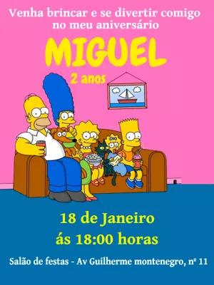 Convite de Aniversário Os Simpsons para Editar Online