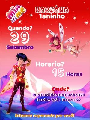 Convite de Aniversário Mundo de Mia para Editar Online