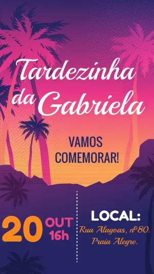Convite de Aniversário Tema Tardezinha para Editar Online