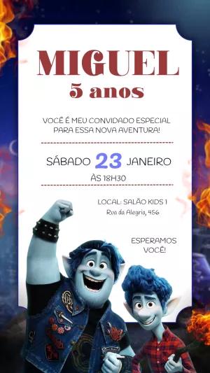 Convite de Aniversário Dois Irmãos Editável Online