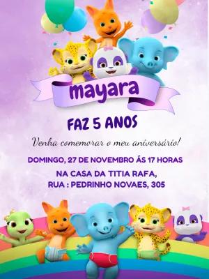 Convite Festa das Palavras com Personagens para Editar Online