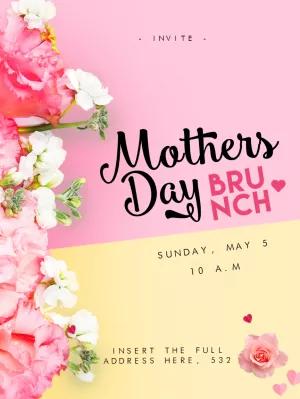 Editable Floral Mother's Day Brunch Invitation Online