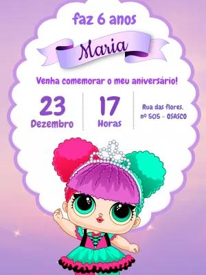 Convite de Aniversário Lol Surprise para Editar Online