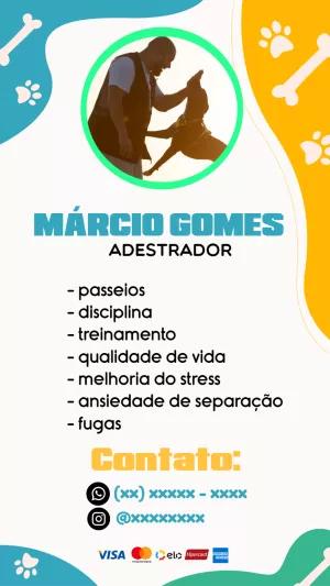 Cartão de Visita Adestrador de Cães para Editar Online
