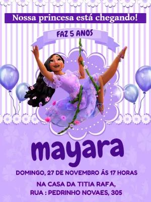 Convite Aniversário Encanto Isabela para Editar Online
