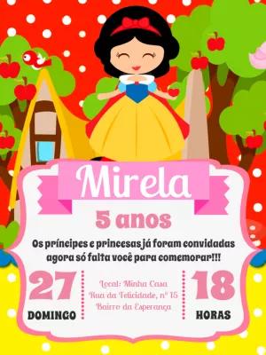 Convite Aniversário Branca de Neve para Editar Online