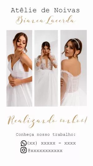 Cartão de Visita Ateliê de Noivas Elegante para Editar Online