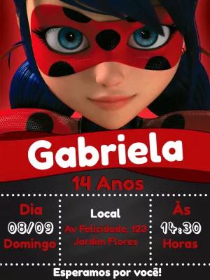 Convite de Aniversário Ladybug Miraculous para Editar Online