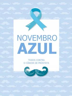 Post Novembro Azul com Laço e Bigode para Editar Online