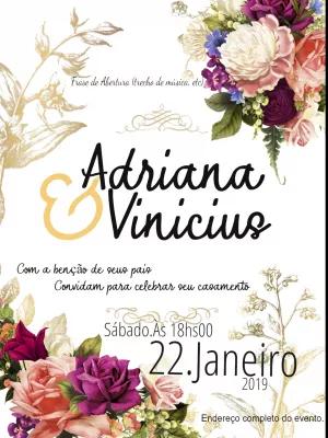 Convite de Casamento Floral Vintage para Editar Online