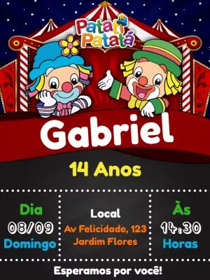 Convite de Aniversário Patati Patatá Editável Online