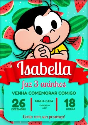 Convite Aniversário Magali Melancia para Editar Online