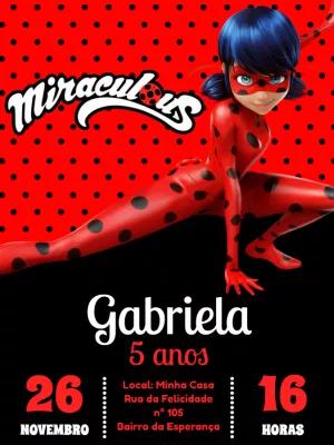 Convite de Aniversário Miraculous Ladybug para Editar Online
