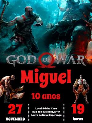 Convite de Aniversário God of War para Editar Online