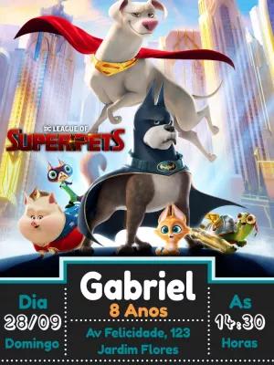 Convite de Aniversário Superpets para Editar Online