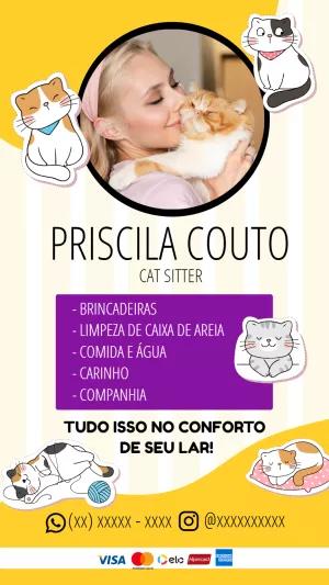 Modelo de Flyer Cat Sitter com Gatinhos para Editar Online