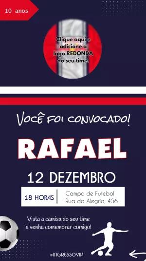 Convite de Aniversário Futebol Editável Online para Imprimir