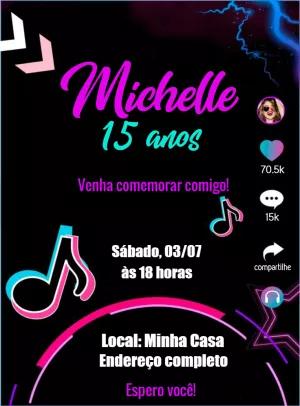 Convite de Aniversário Tema Rede Social para Editar Online