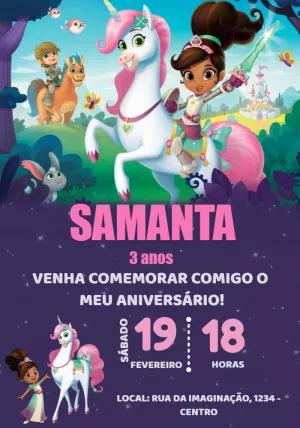 Convite de Aniversário Princesa Nella para Editar Online