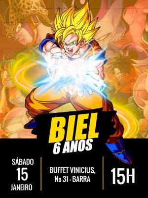 Convite de Aniversário Dragon Ball Z com Goku para Editar Online