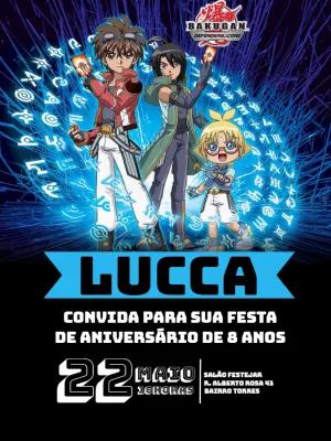 Convite de Aniversário Bakugan com Personagens para Editar