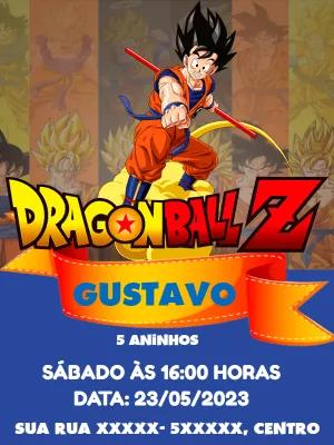 Convite de Aniversário Dragon Ball Z com Goku para Editar Online