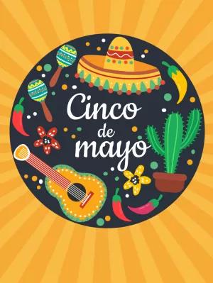 Convite Festa Mexicana com Sombrero e Violão para Editar