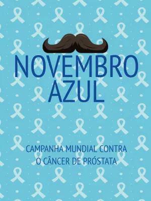 Post Novembro Azul com Bigode e Laço para Editar Online