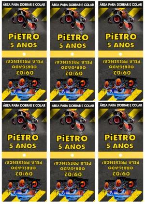 Capa de Pirulito Monster Truck Aniversário para Editar Online