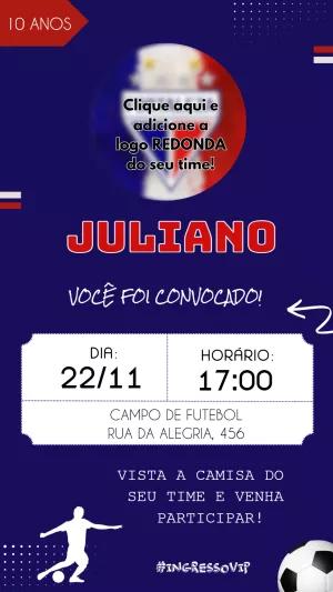 Convite de Aniversário Futebol Estilo Ingresso para Editar