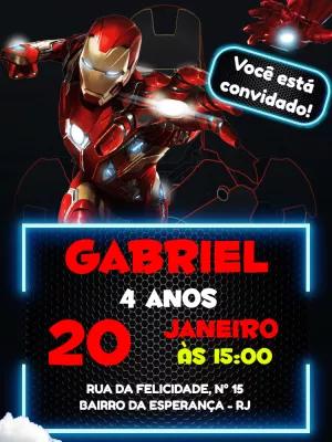 Convite Aniversário Homem de Ferro para Editar Online