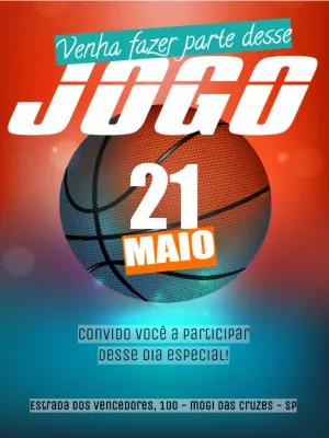 Convite de Aniversário Basquete para Editar e Imprimir Online