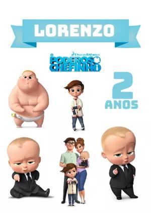 Topo de Bolo Aniversário Poderoso Chefinho para Editar Online