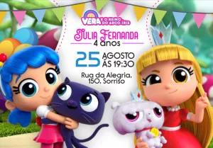 Convite Aniversário Vera e o Reino do Arco-Íris para Editar