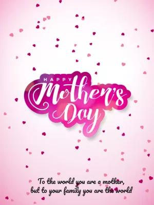 Happy Mother's Day Card with Hearts to Edit Online