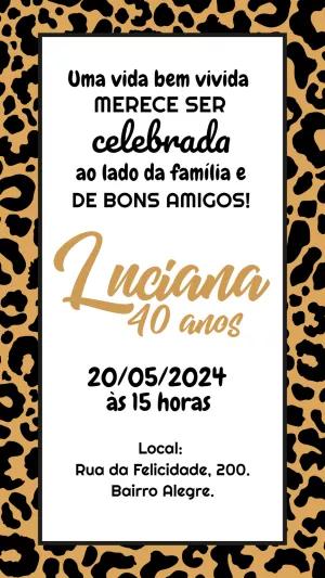 Convite Aniversário Oncinha Adulto para Editar Online