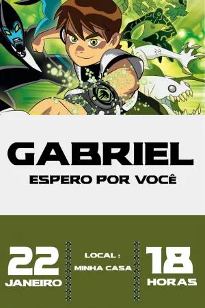 Convite de Aniversário Ben 10 com Heróis para Editar Online