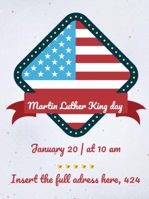 Martin Luther King Day Invitation with Flag to Edit Online