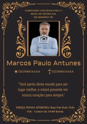 Convite Missa de Sétimo Dia com Foto para Editar Online