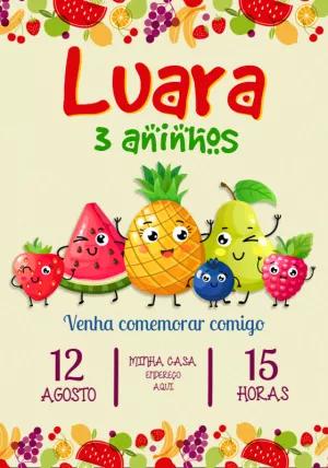 Convite Aniversário Frutinhas Baby para Editar Online