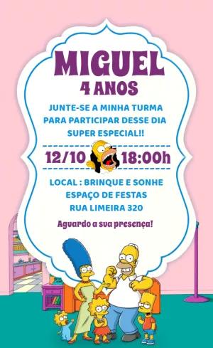 Convite Aniversário Os Simpsons para Editar Online