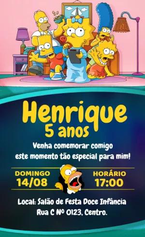 Convite de Aniversário Simpsons para Editar Online