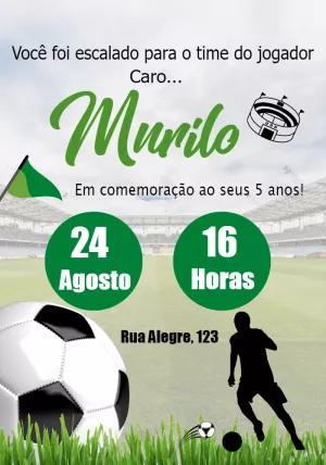 Convite de Aniversário Futebol para Editar Online